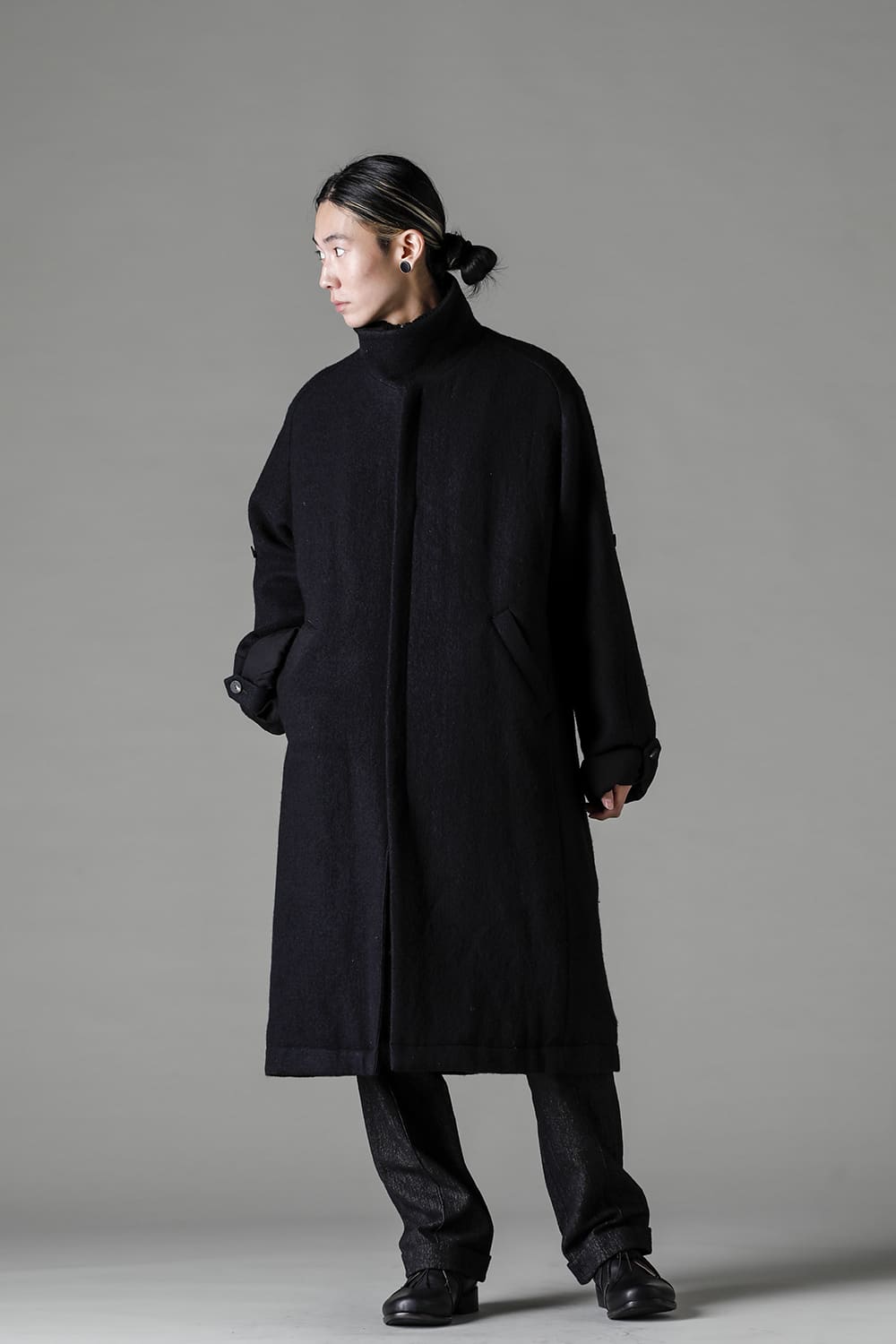 ハイネックコートウールミリング