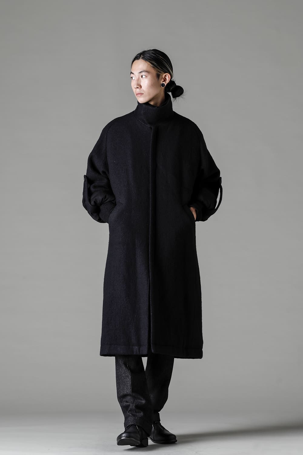 ハイネックコートウールミリング