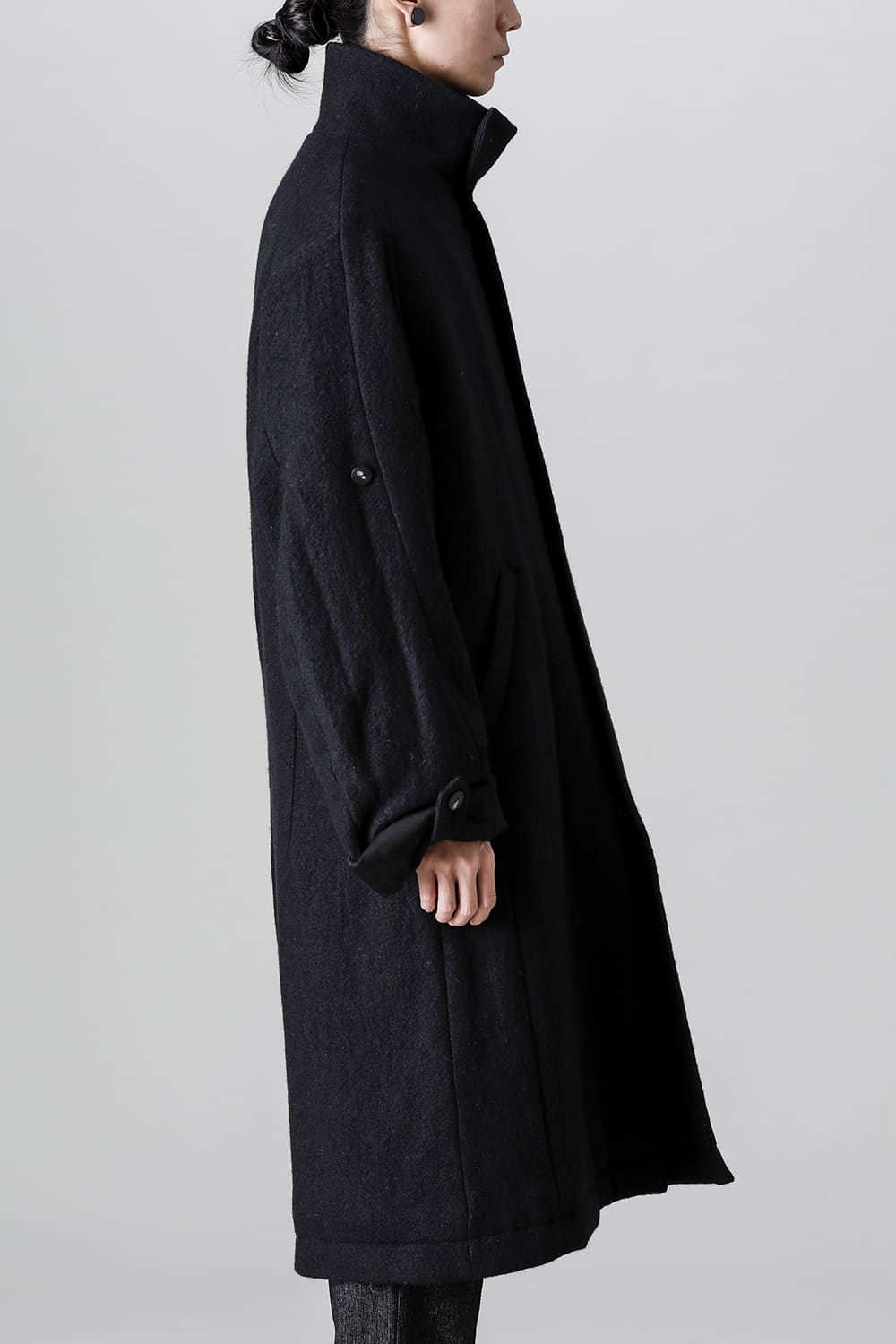 ハイネックコートウールミリング