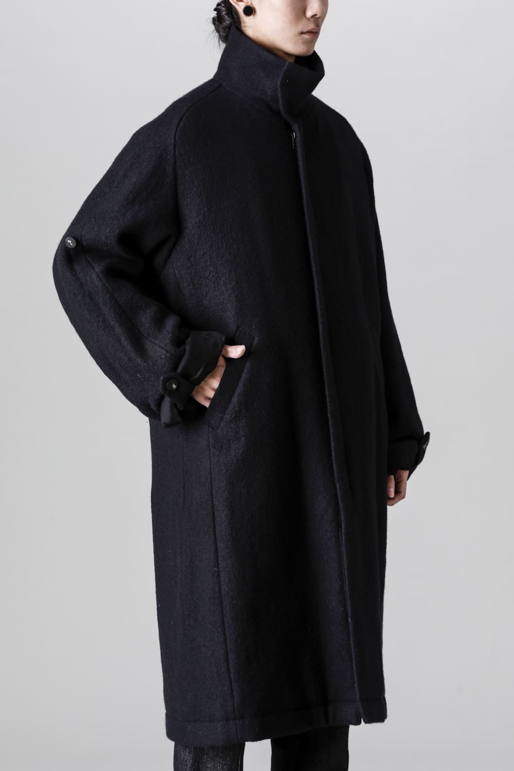 ハイネックコートウールミリング