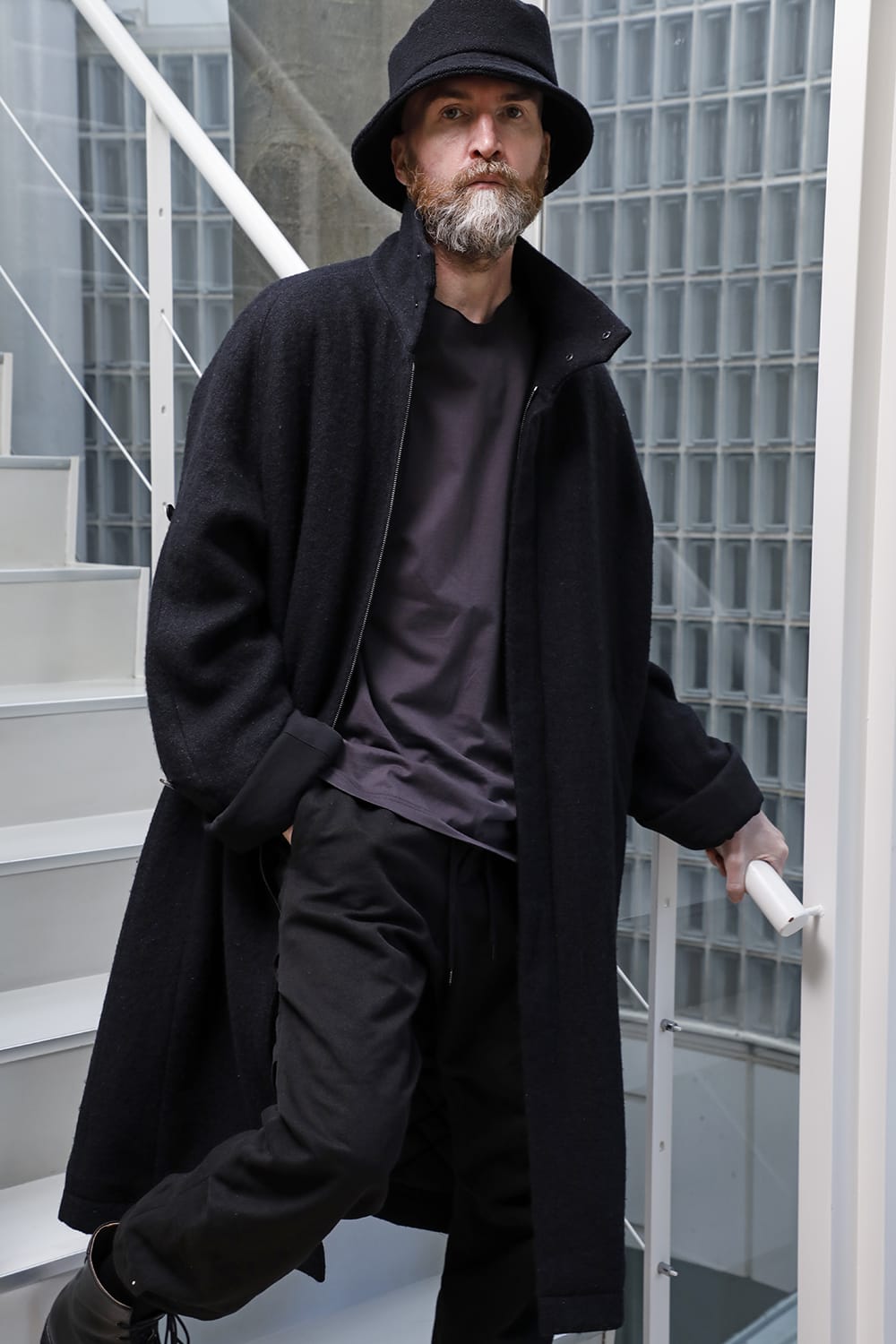 ハイネックコートウールミリング