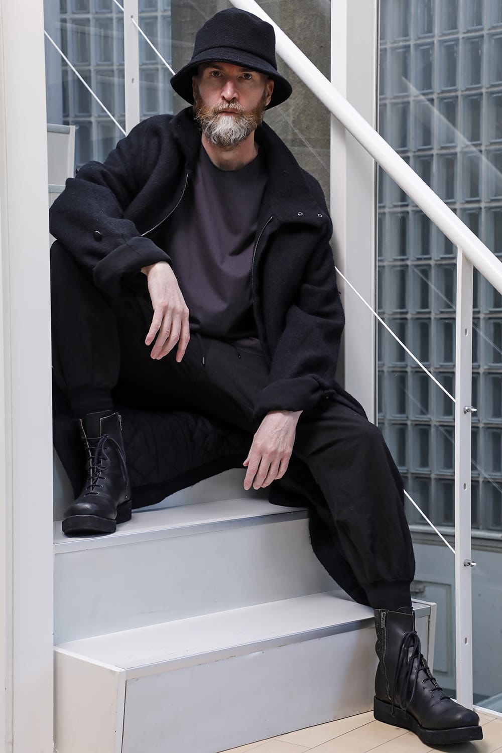 ハイネックコートウールミリング