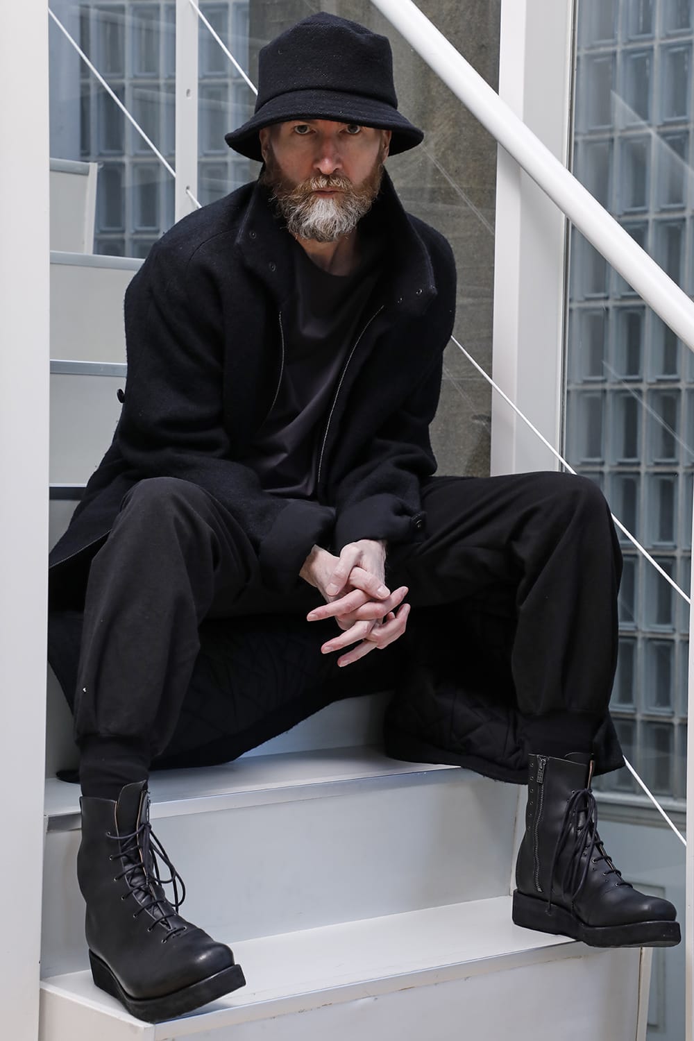 ハイネックコートウールミリング