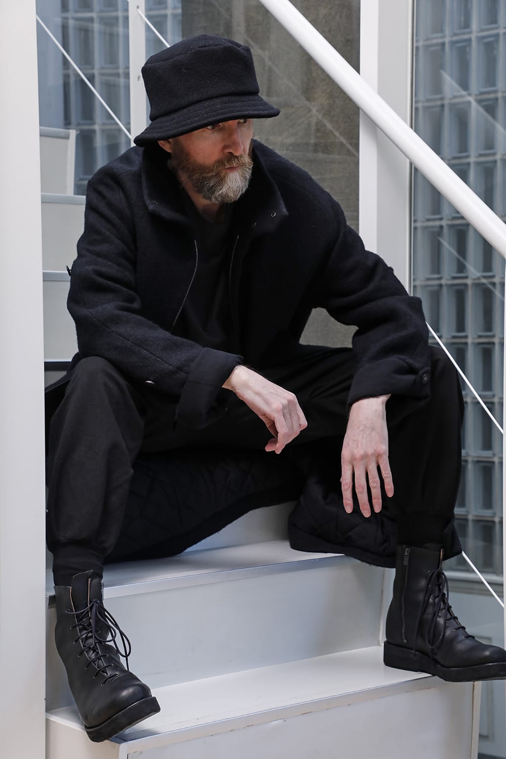 ハイネックコートウールミリング