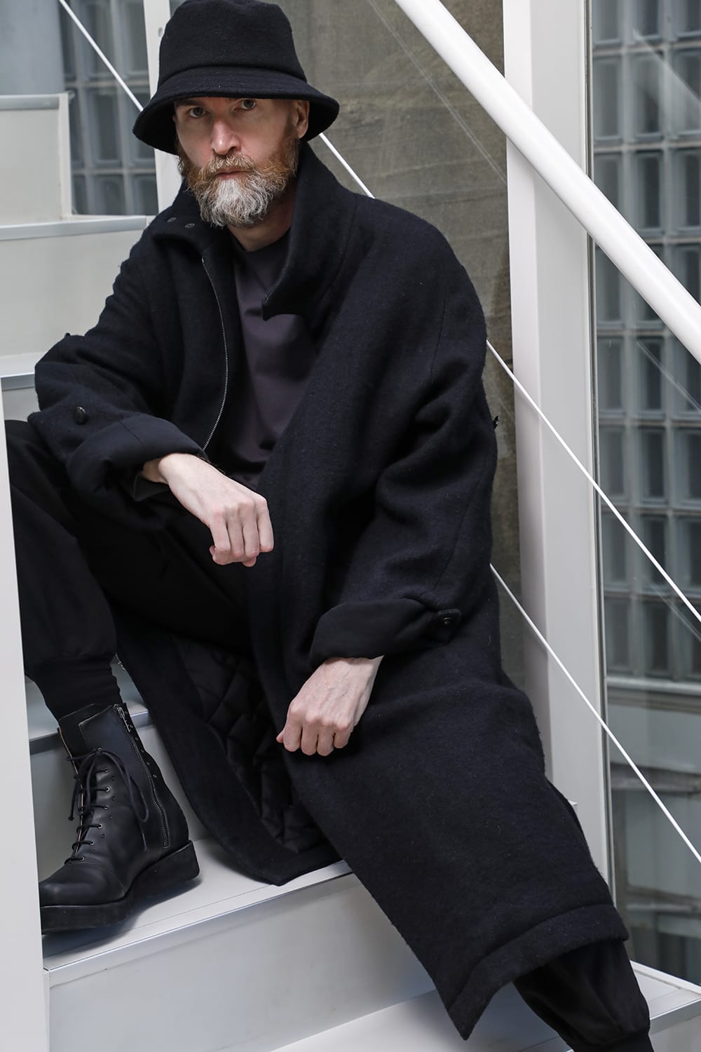 ハイネックコートウールミリング