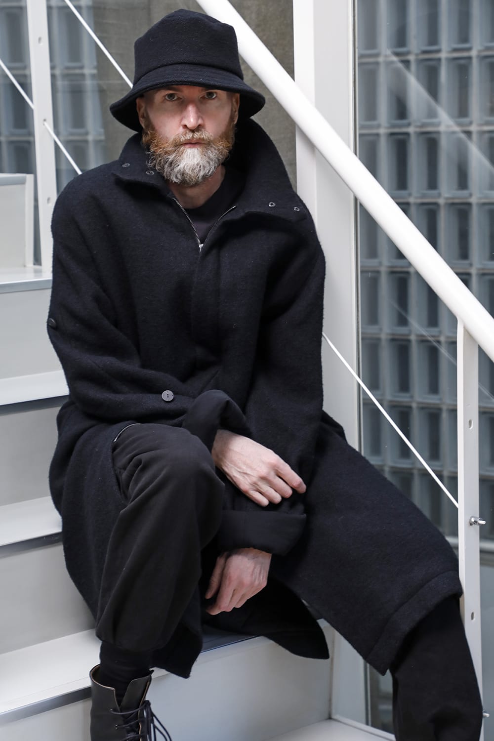 ハイネックコートウールミリング