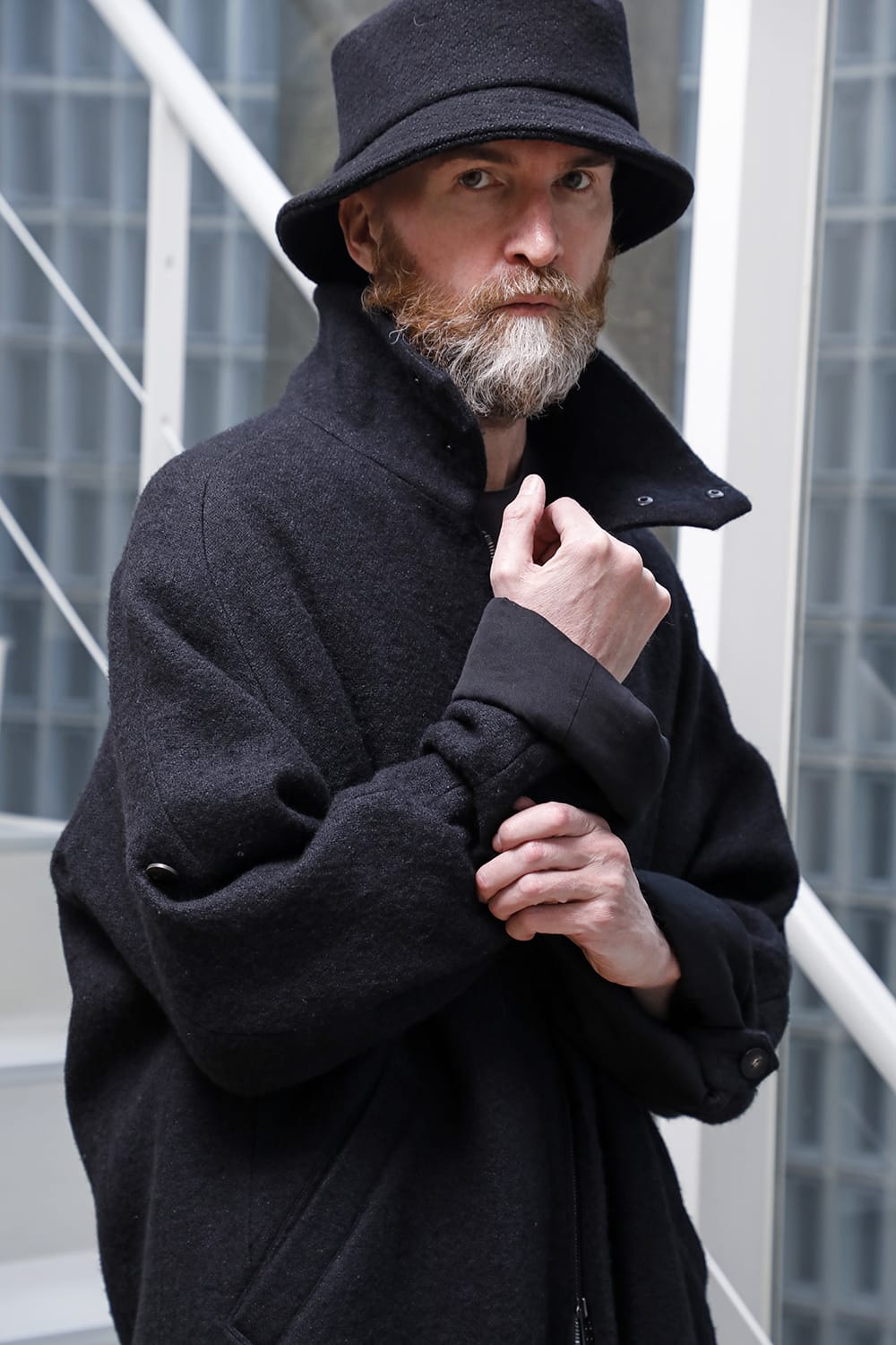 ハイネックコートウールミリング