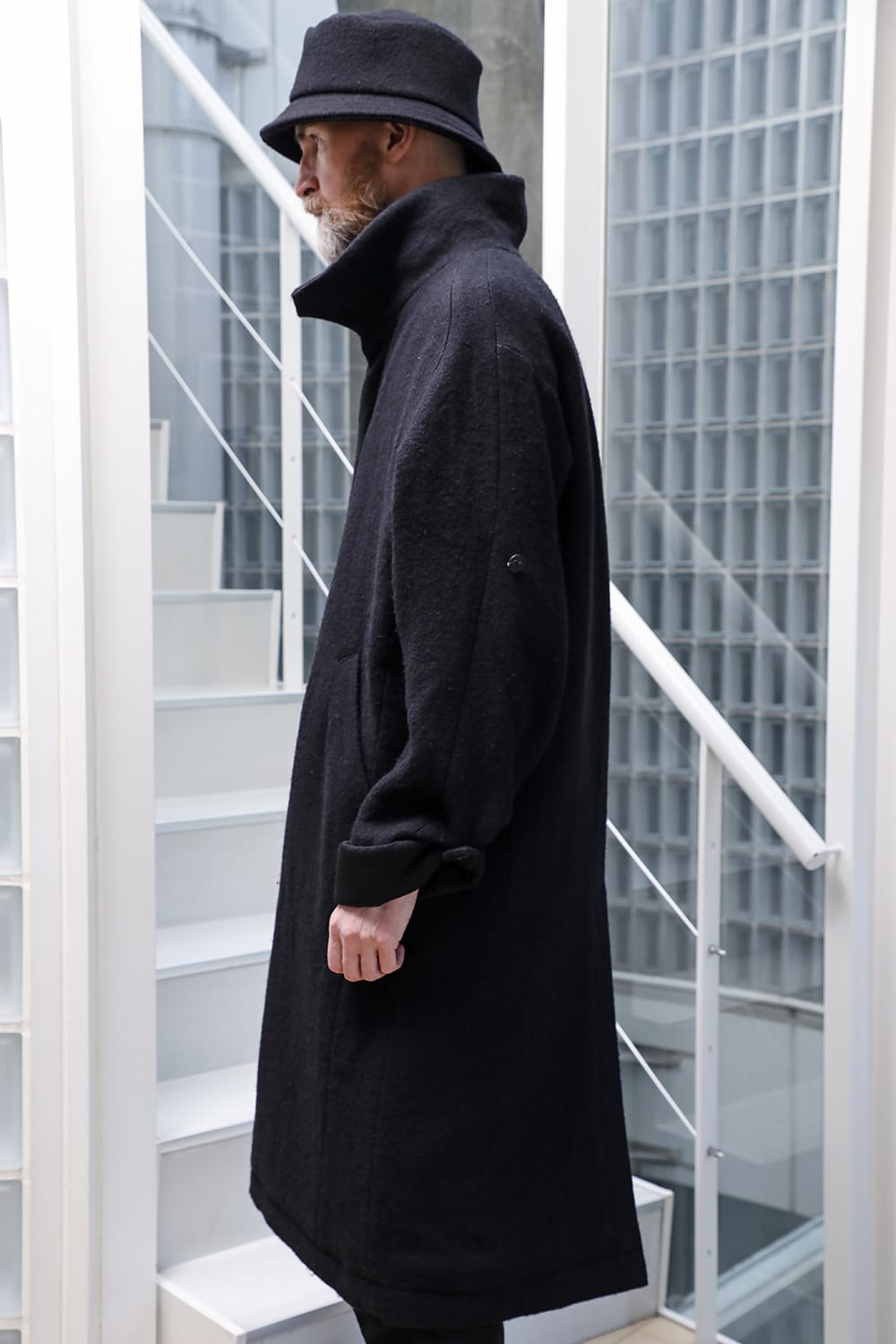 ハイネックコートウールミリング