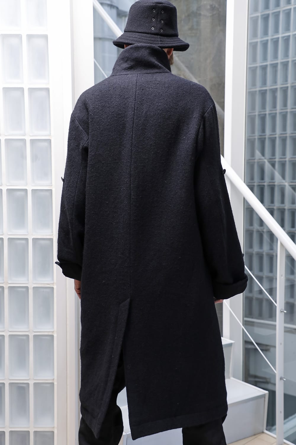 ハイネックコートウールミリング