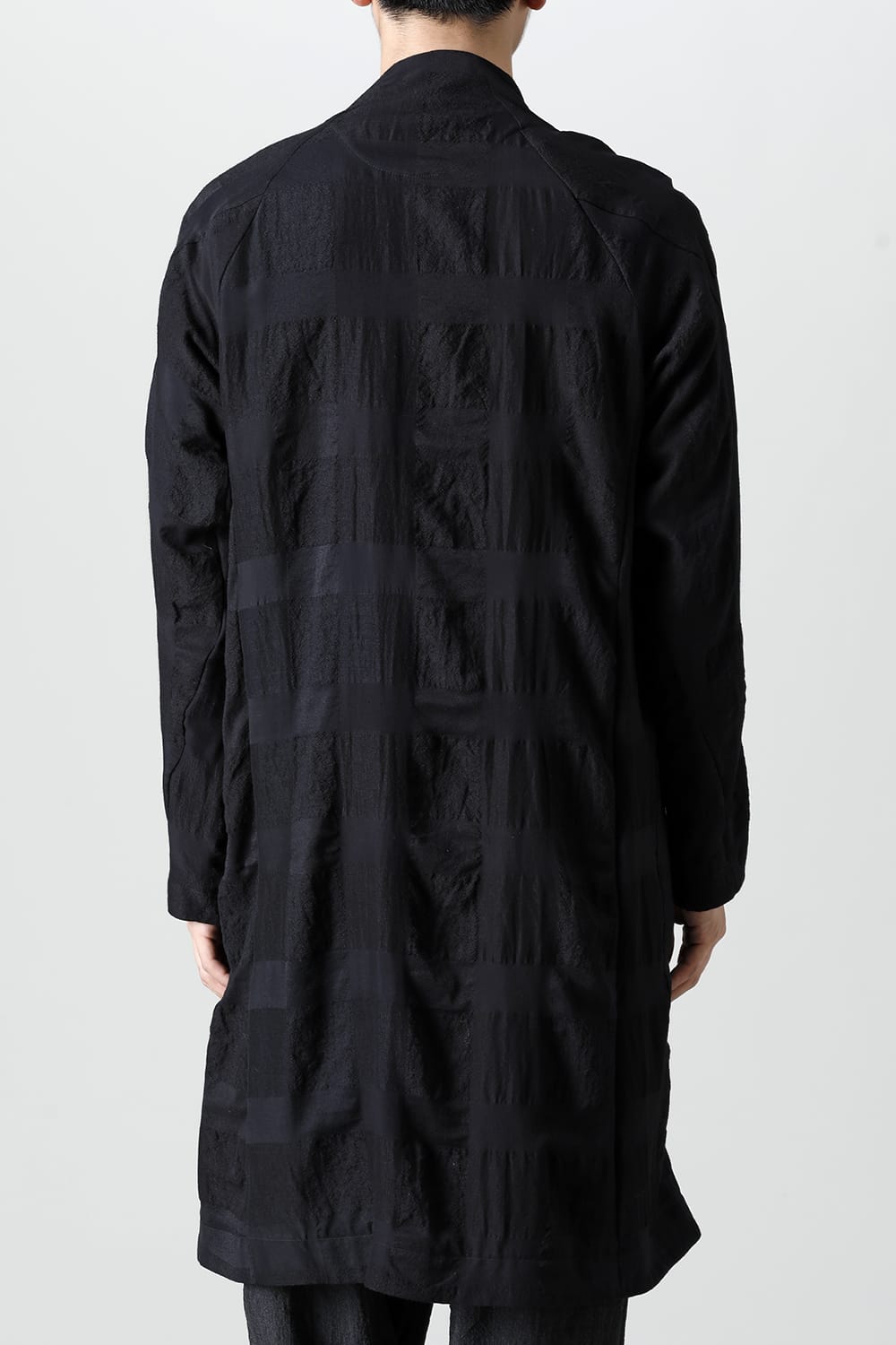 Coat block check jacquard  Black