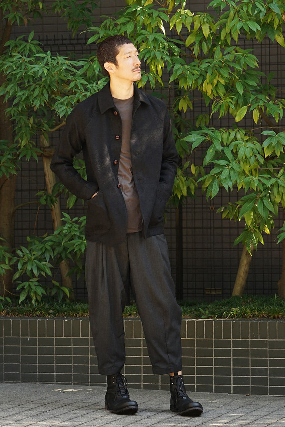 FASCNATE Limited Coat Camel /Linen Shadow Check