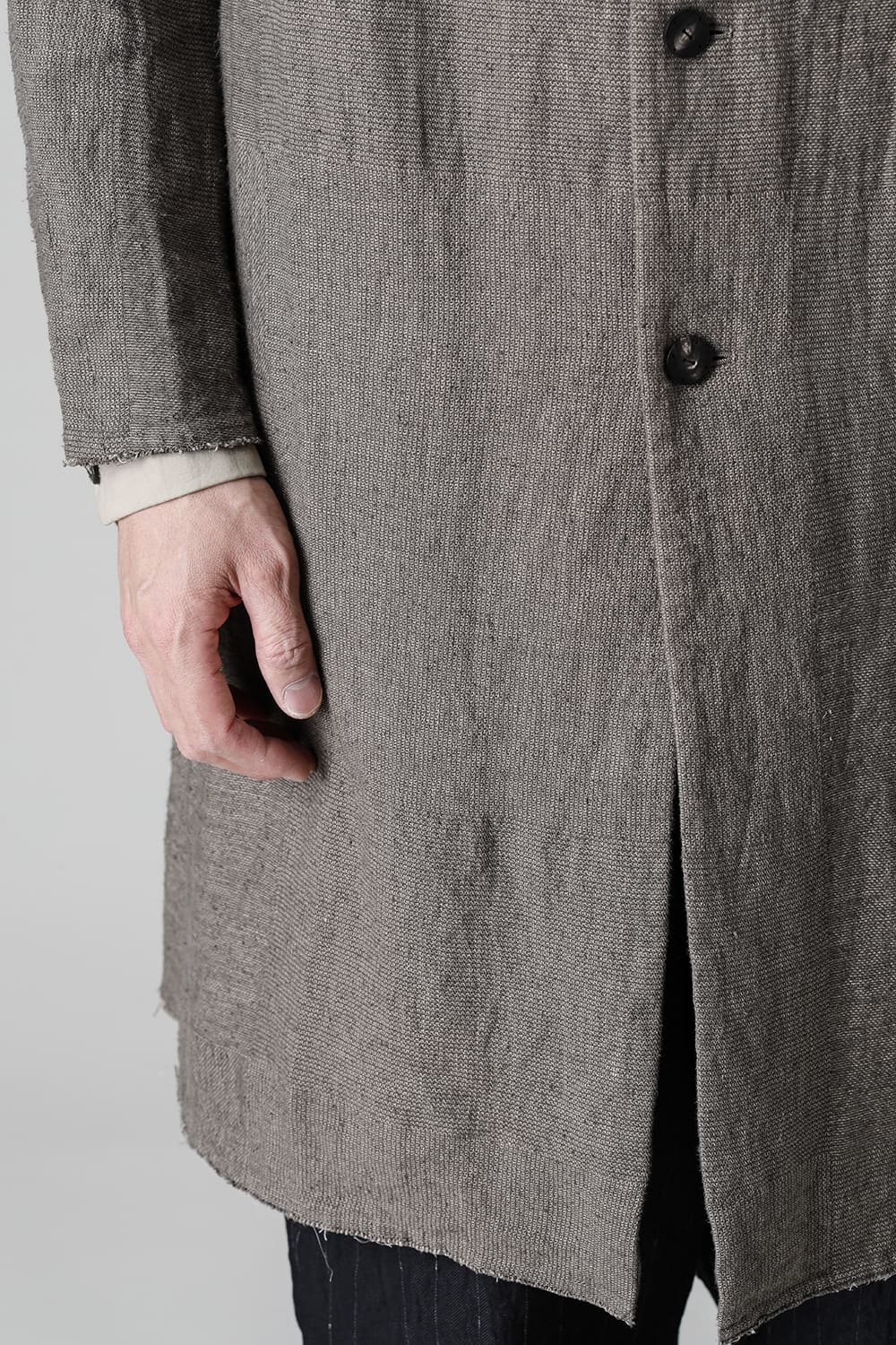 Coat silk linen crazy check  Beige Gray