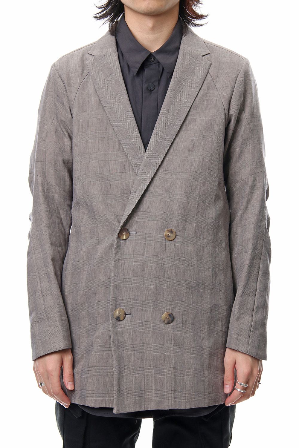 Double breasted jacket cotton glen check