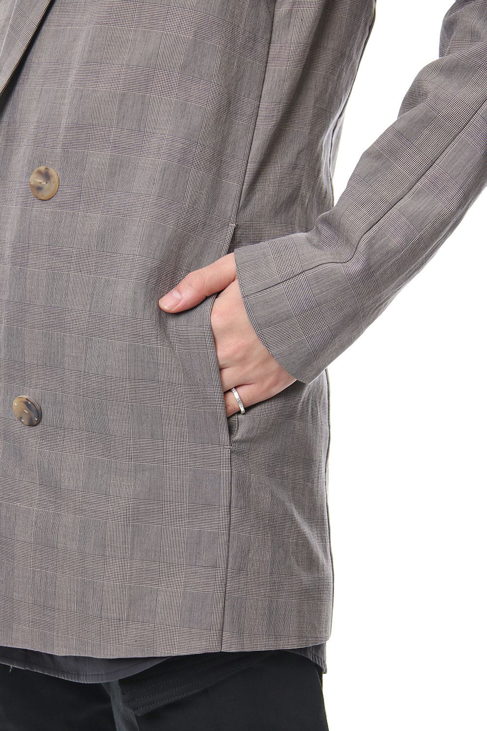 Double breasted jacket cotton glen check