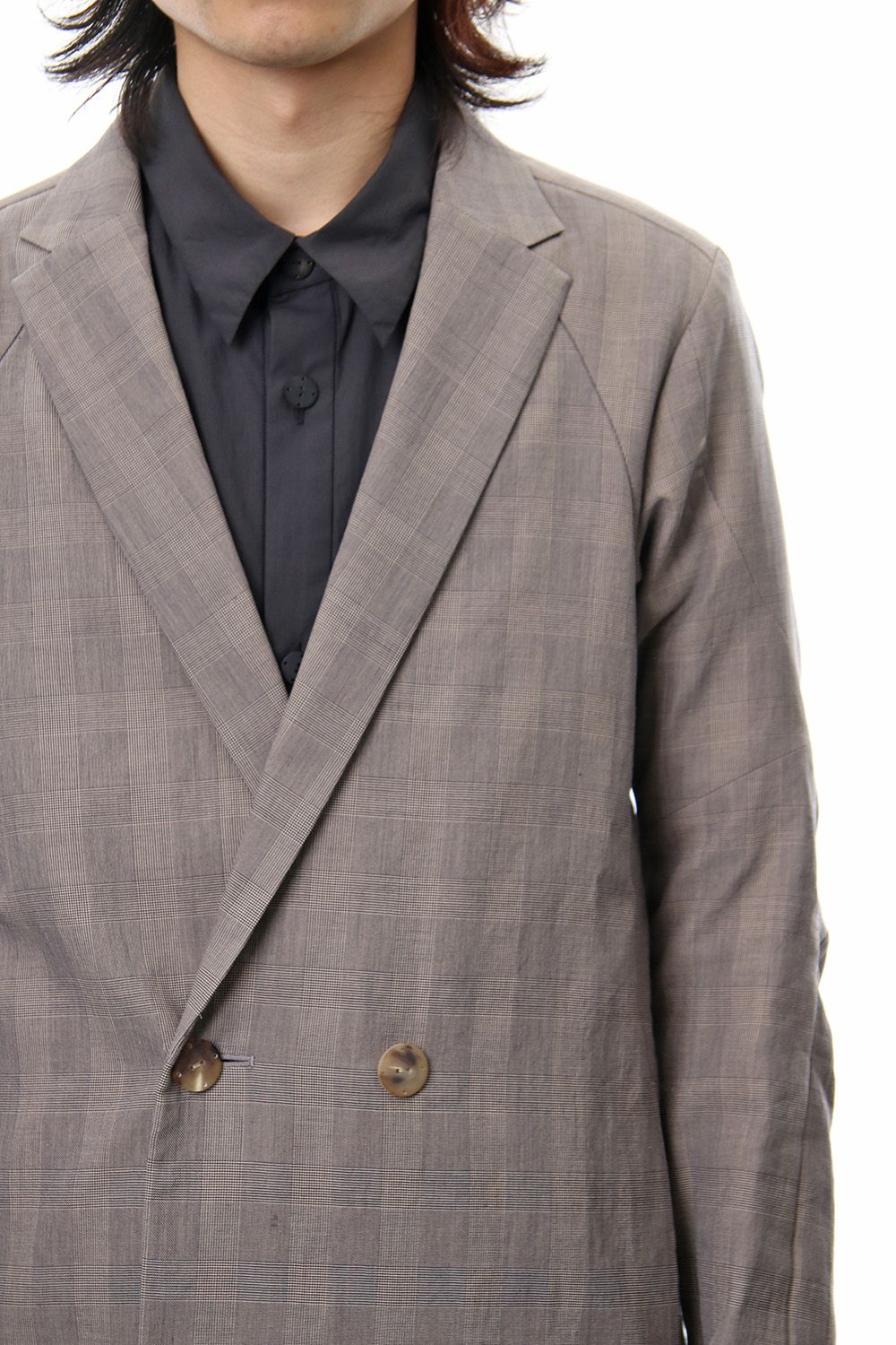 Double breasted jacket cotton glen check