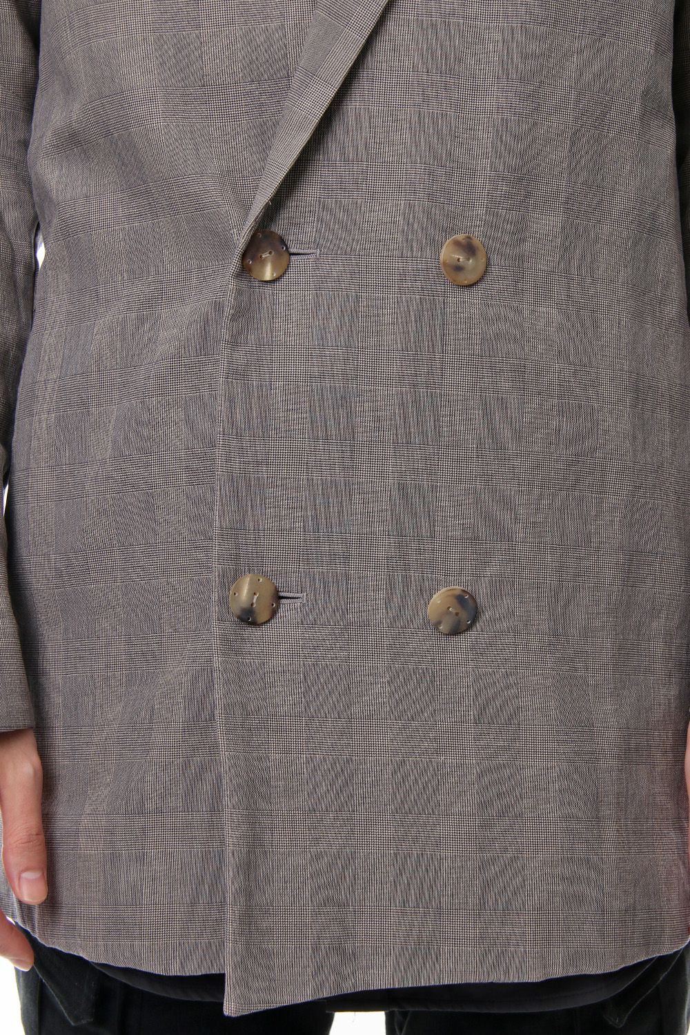 Double breasted jacket cotton glen check