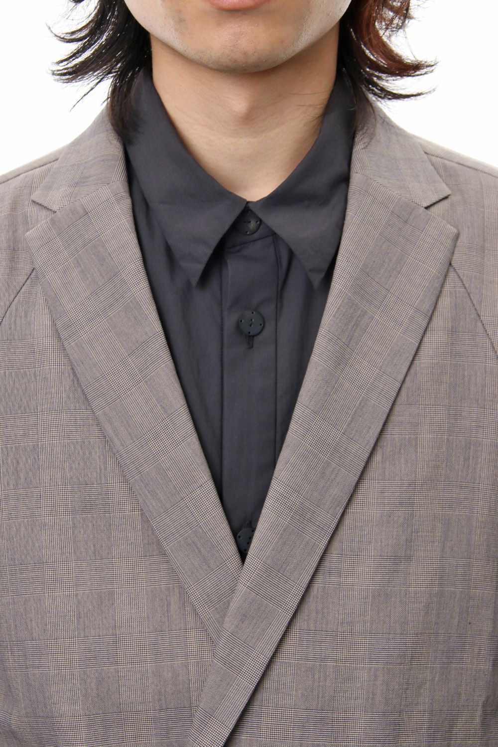 Double breasted jacket cotton glen check