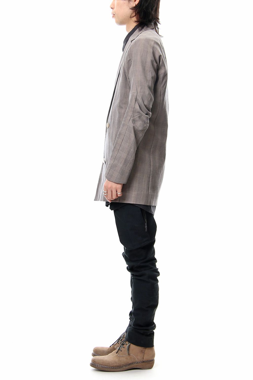 Double breasted jacket cotton glen check