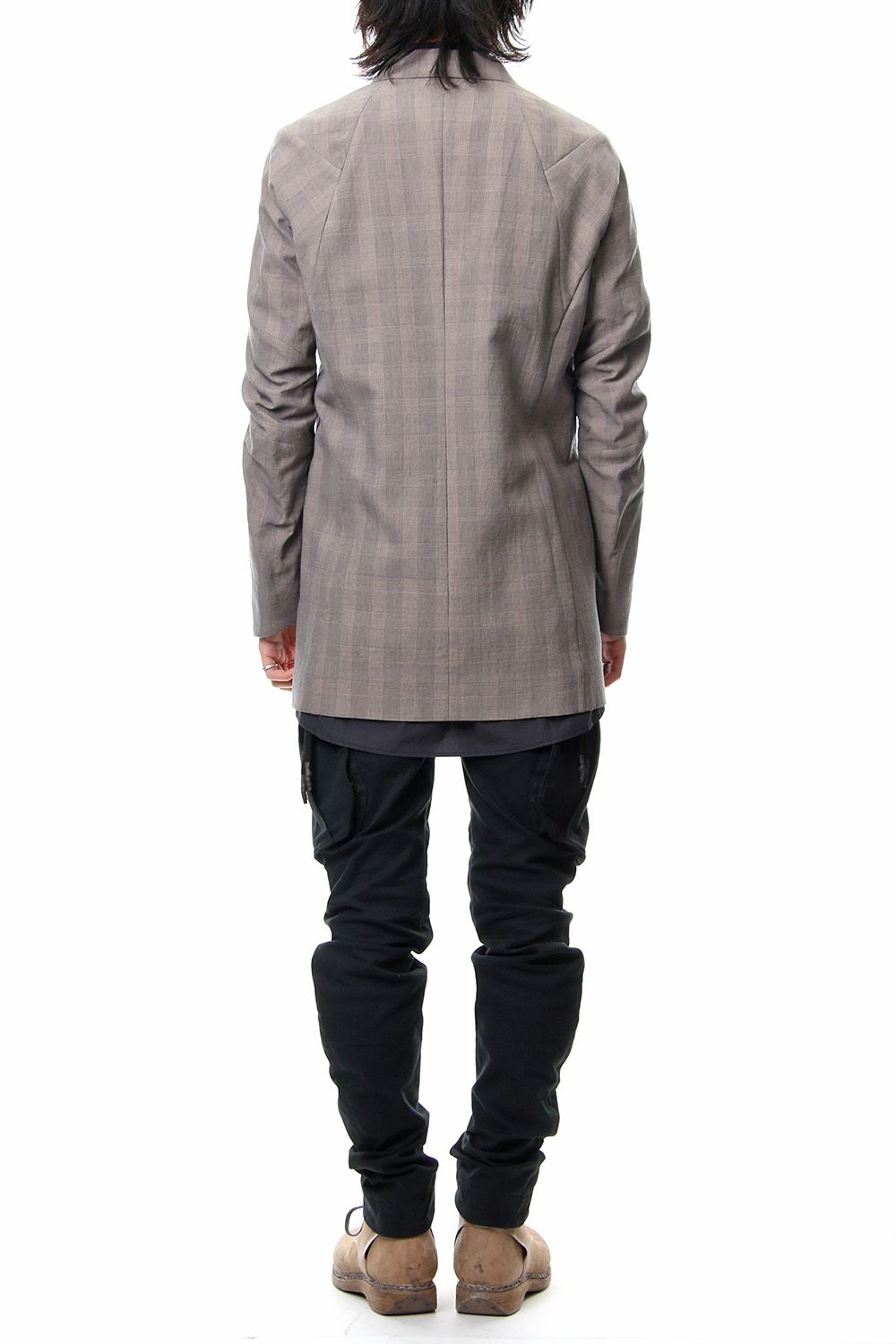 Double breasted jacket cotton glen check