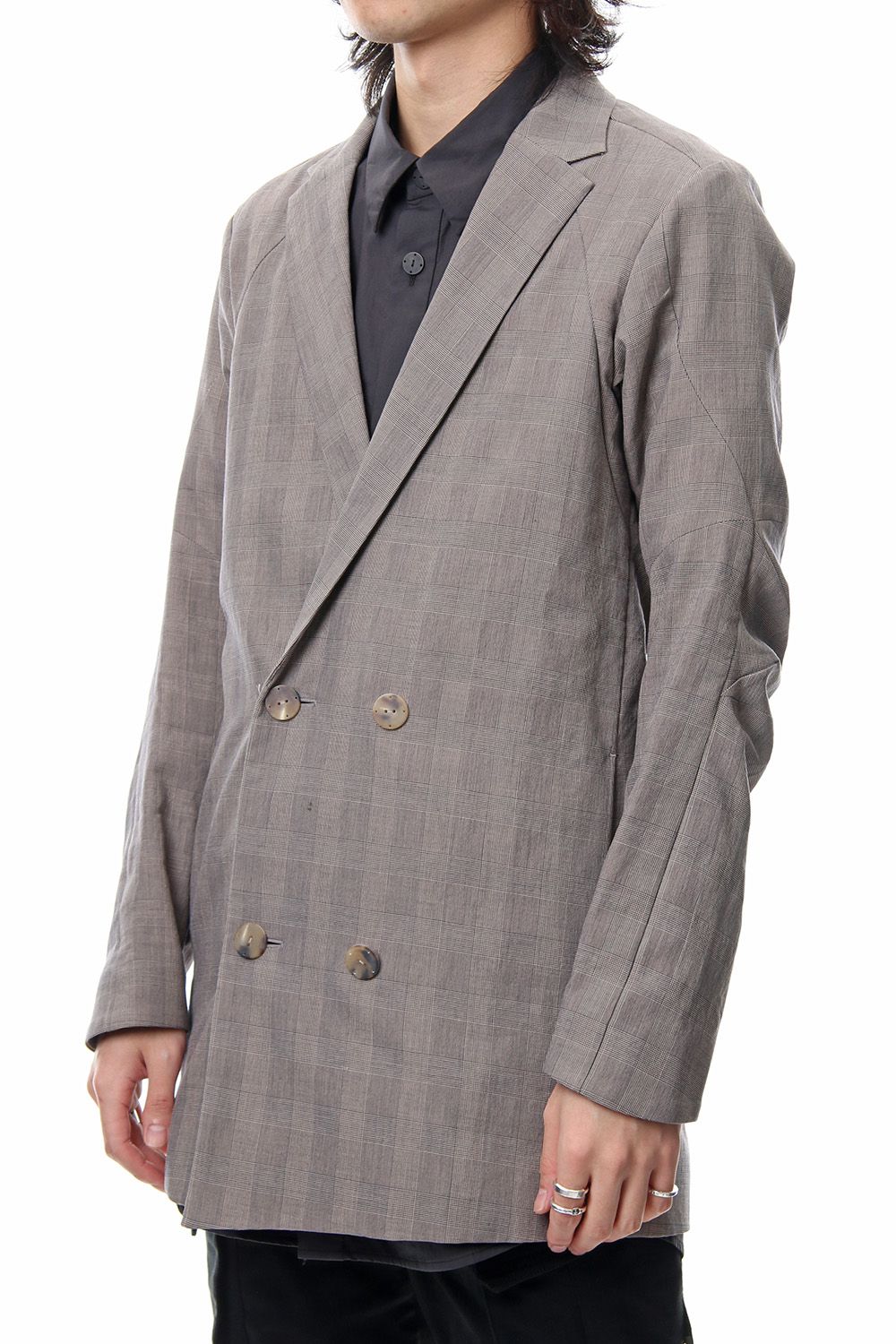 Double breasted jacket cotton glen check