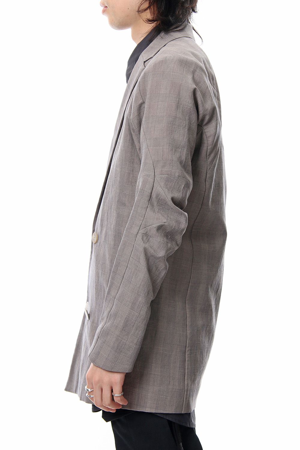 Double breasted jacket cotton glen check