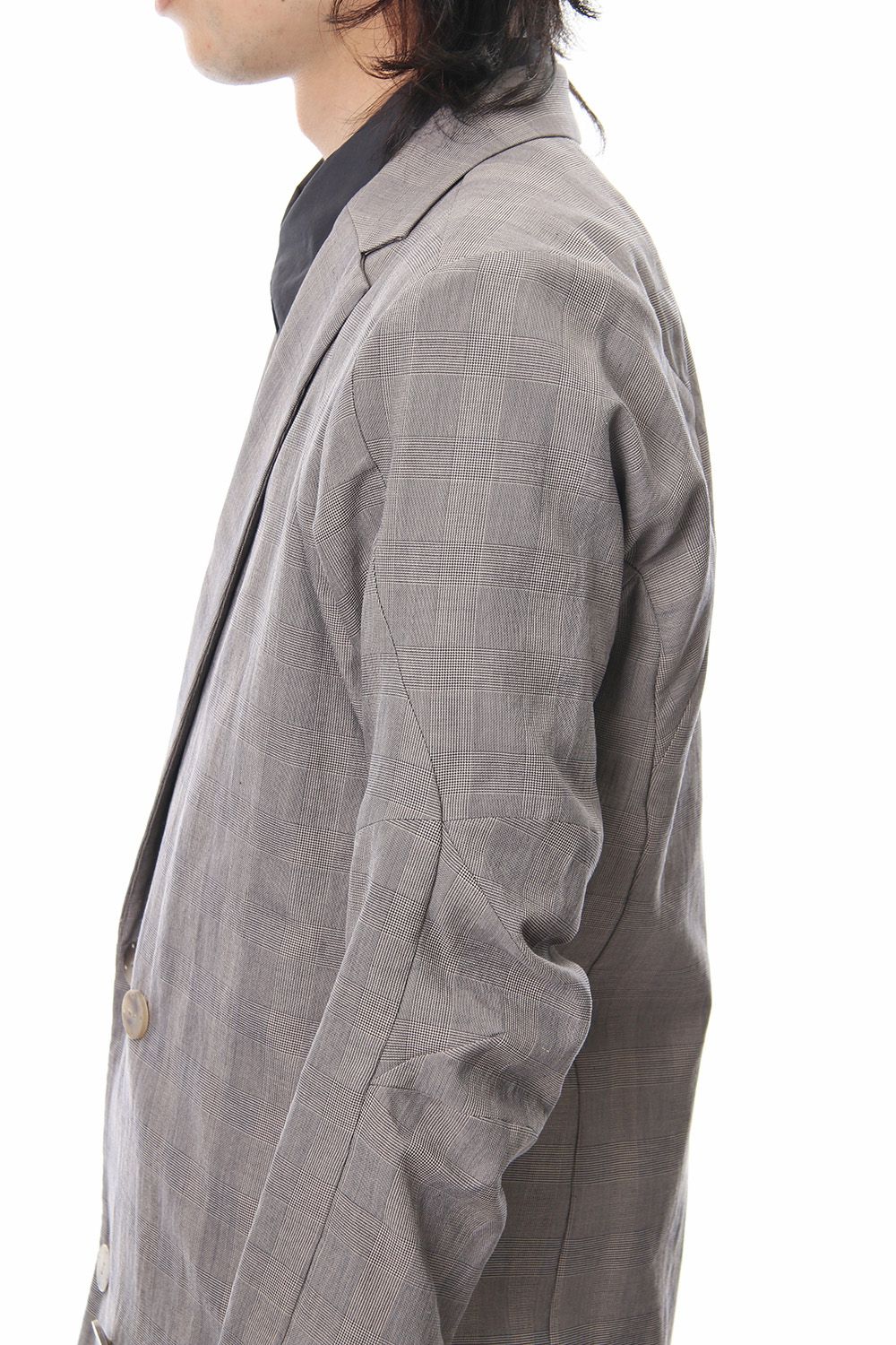 Double breasted jacket cotton glen check