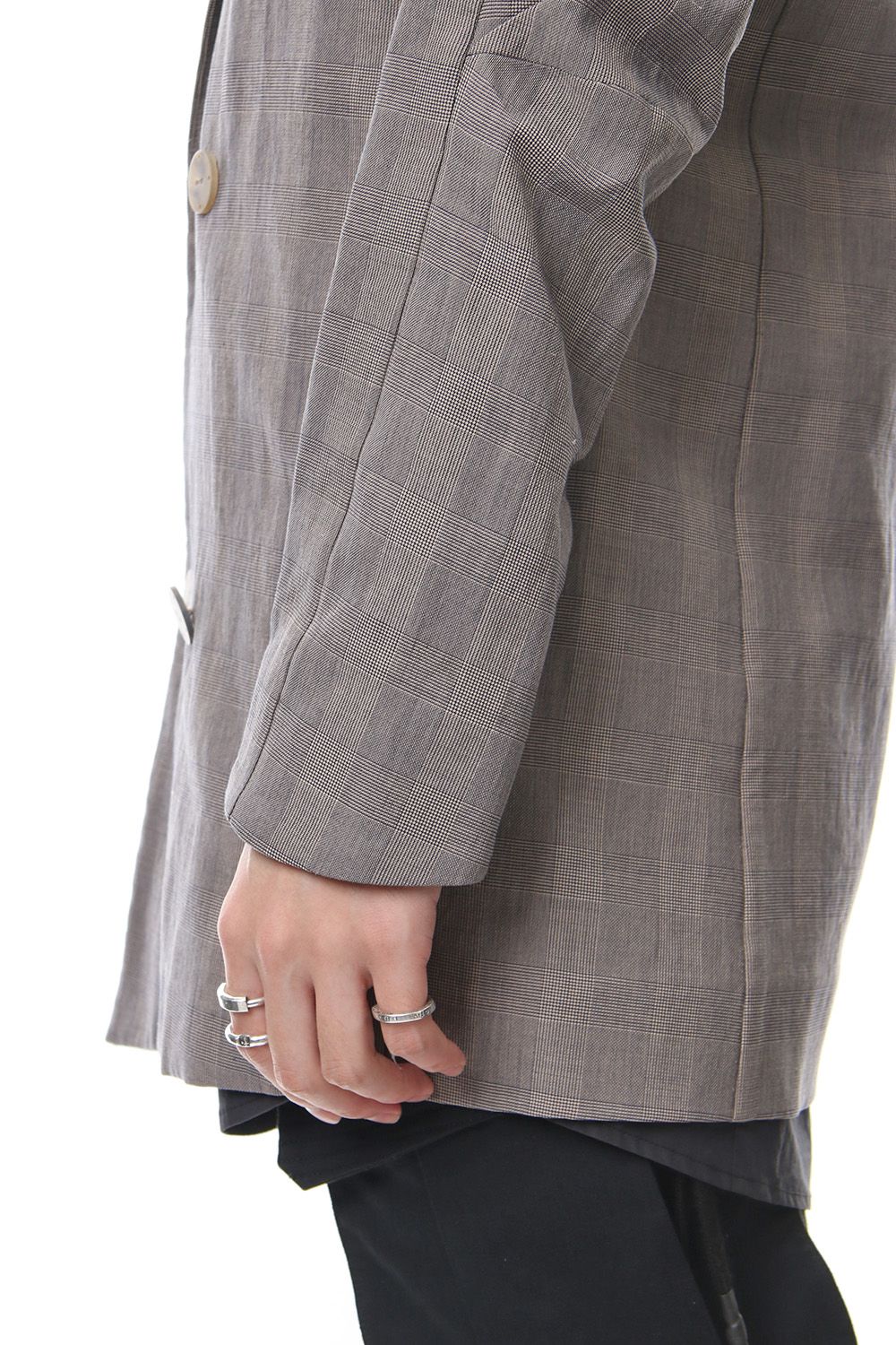 Double breasted jacket cotton glen check