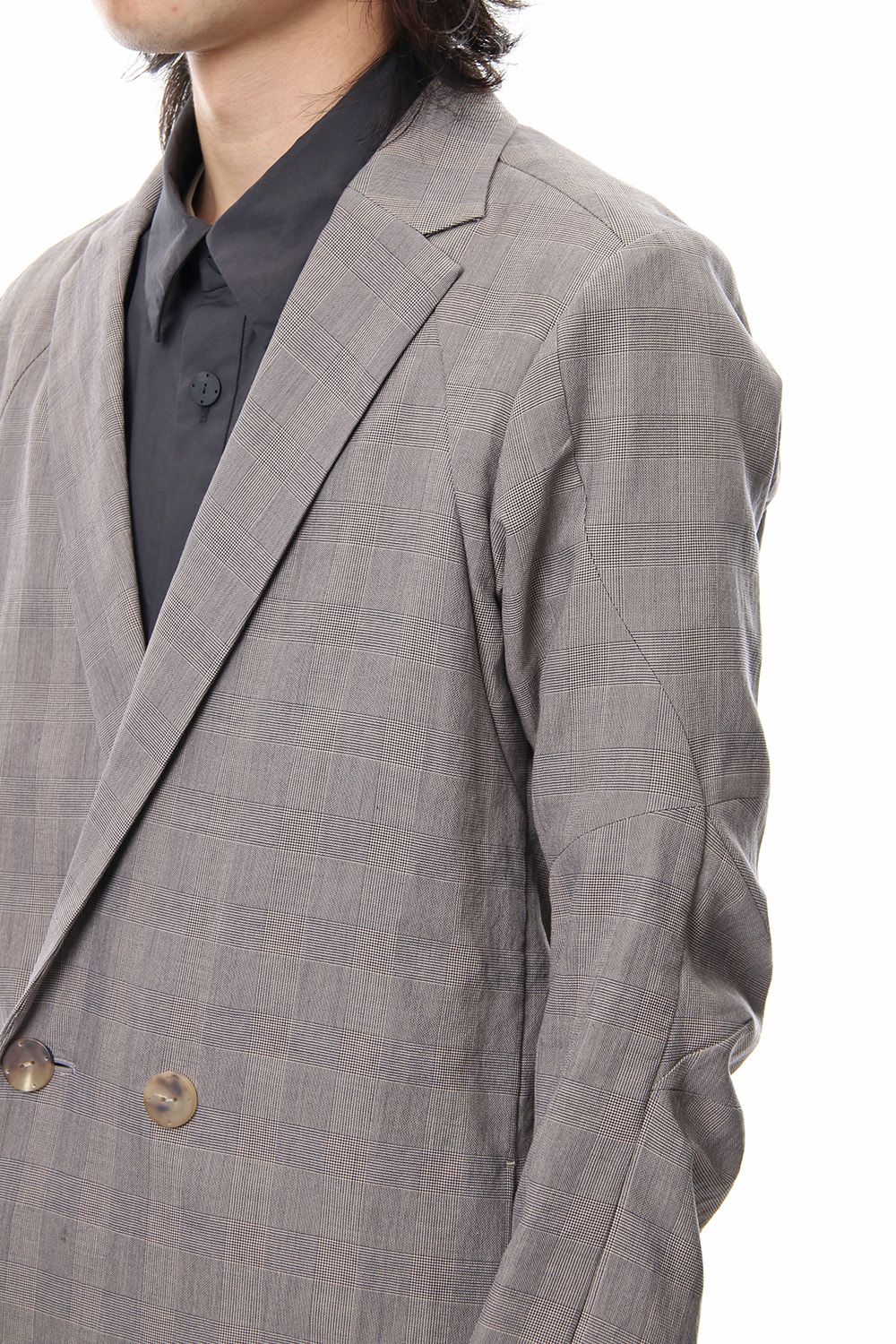 Double breasted jacket cotton glen check