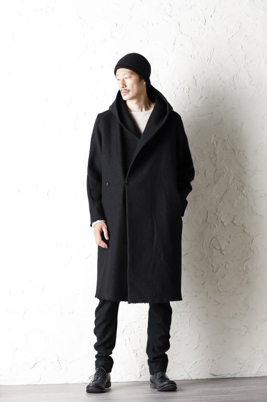 Hood Coat Compressed Wool