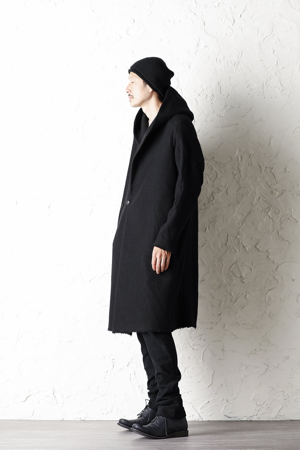 Hood Coat Compressed Wool