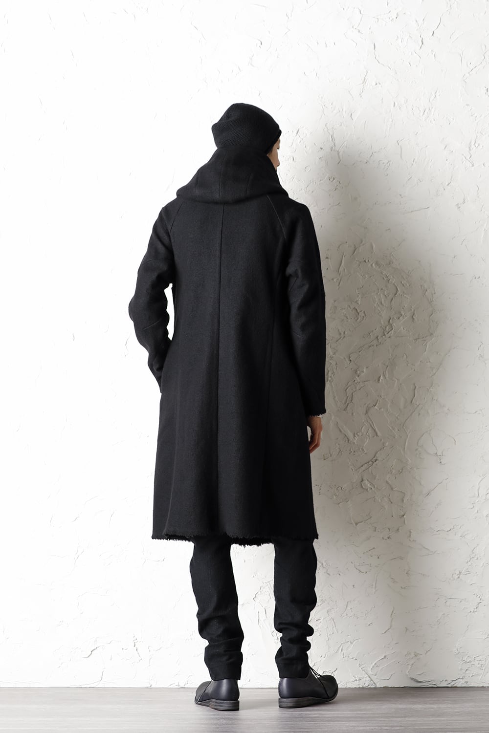 Hood Coat Compressed Wool