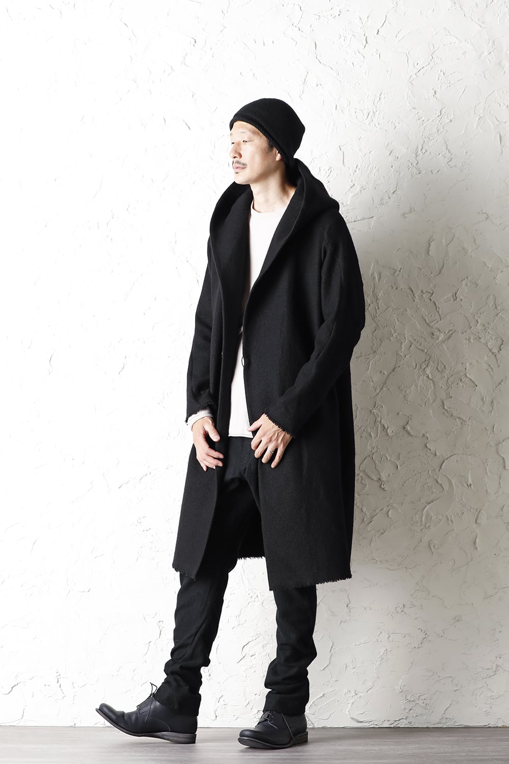 Hood Coat Compressed Wool