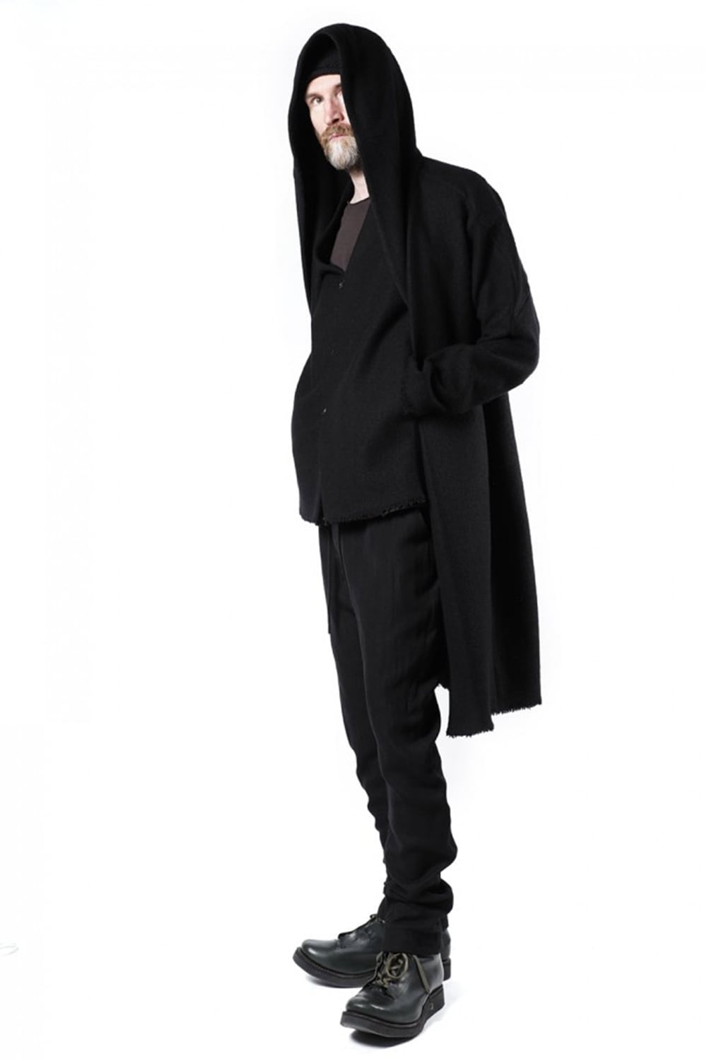 Hood Coat Compressed Wool