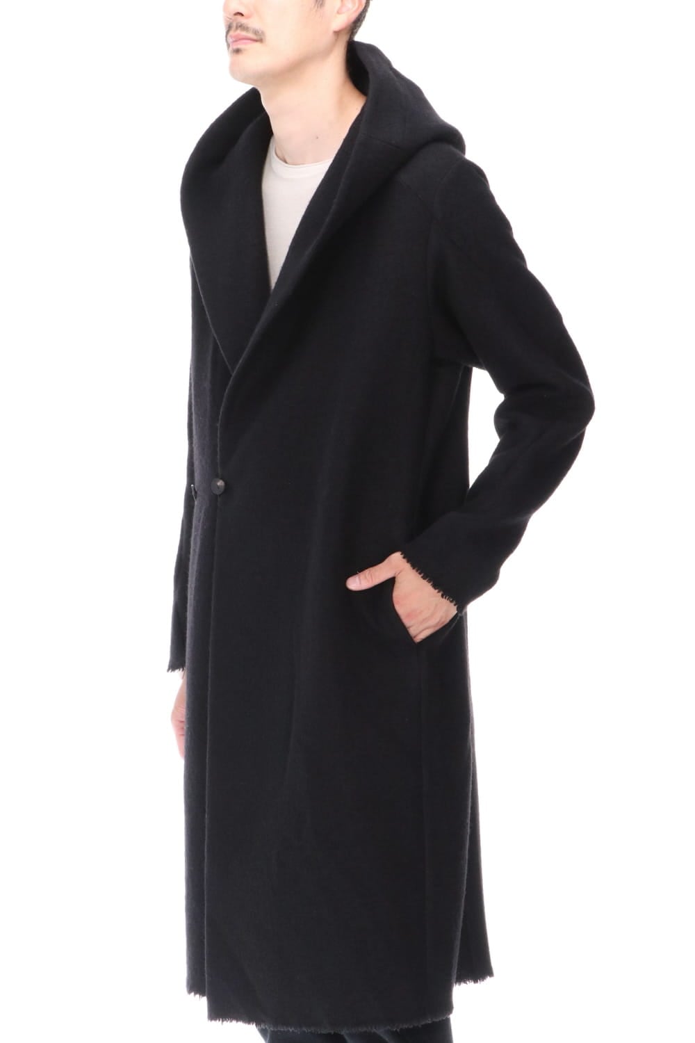 Hood Coat Compressed Wool