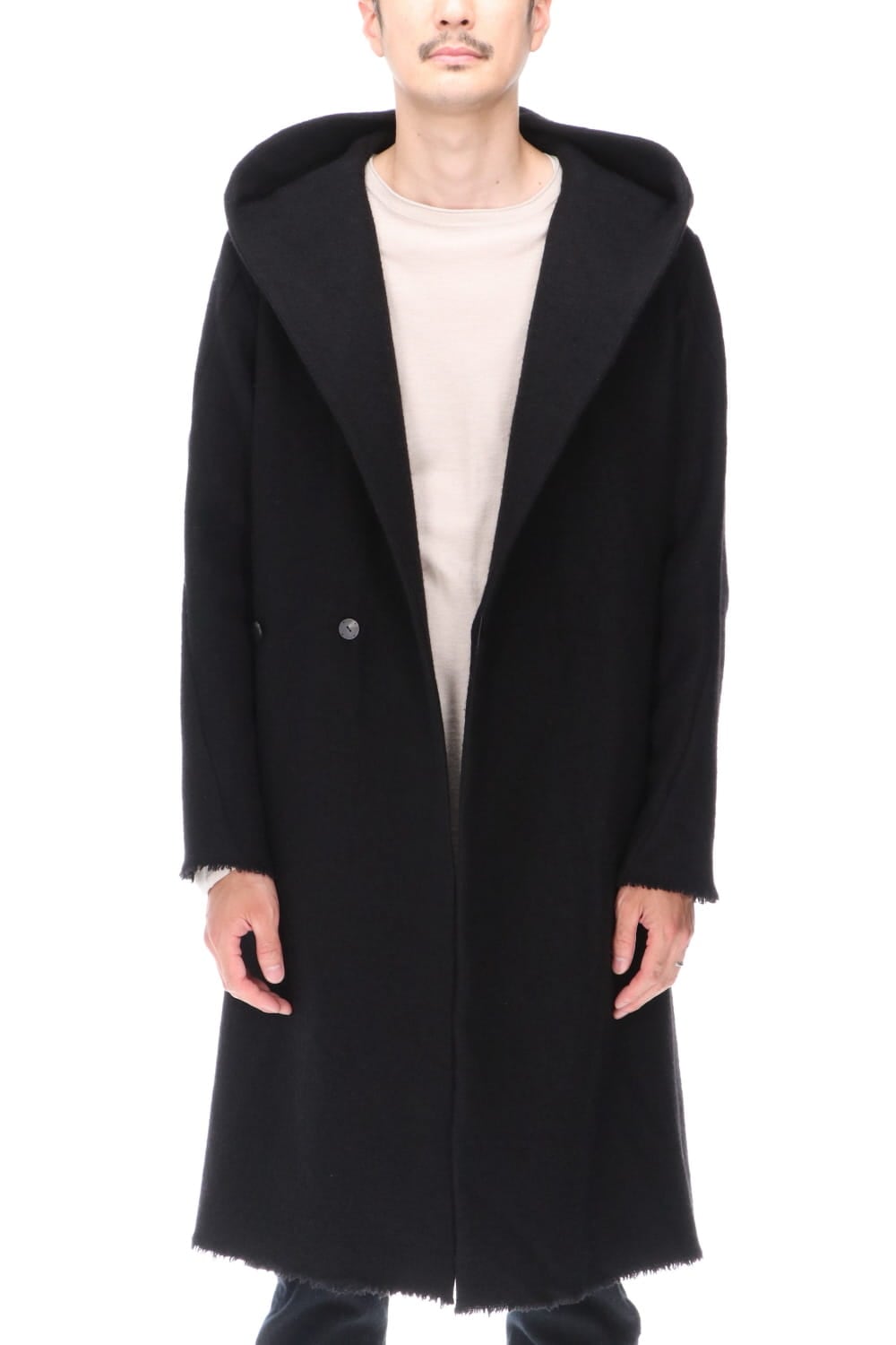 Hood Coat Compressed Wool