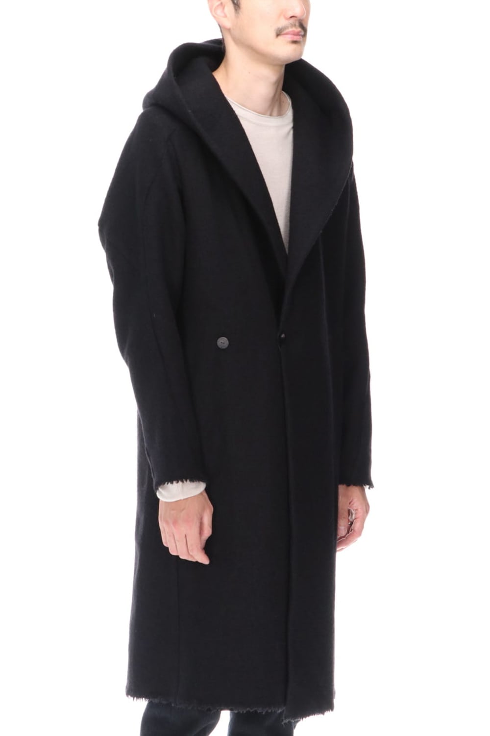 Hood Coat Compressed Wool