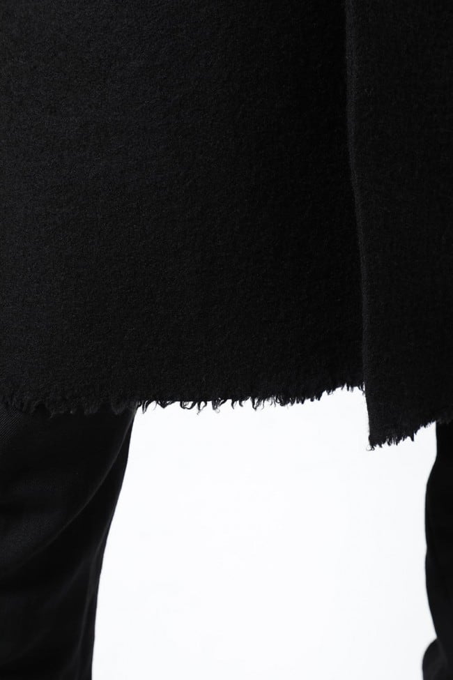 Hood Coat Compressed Wool