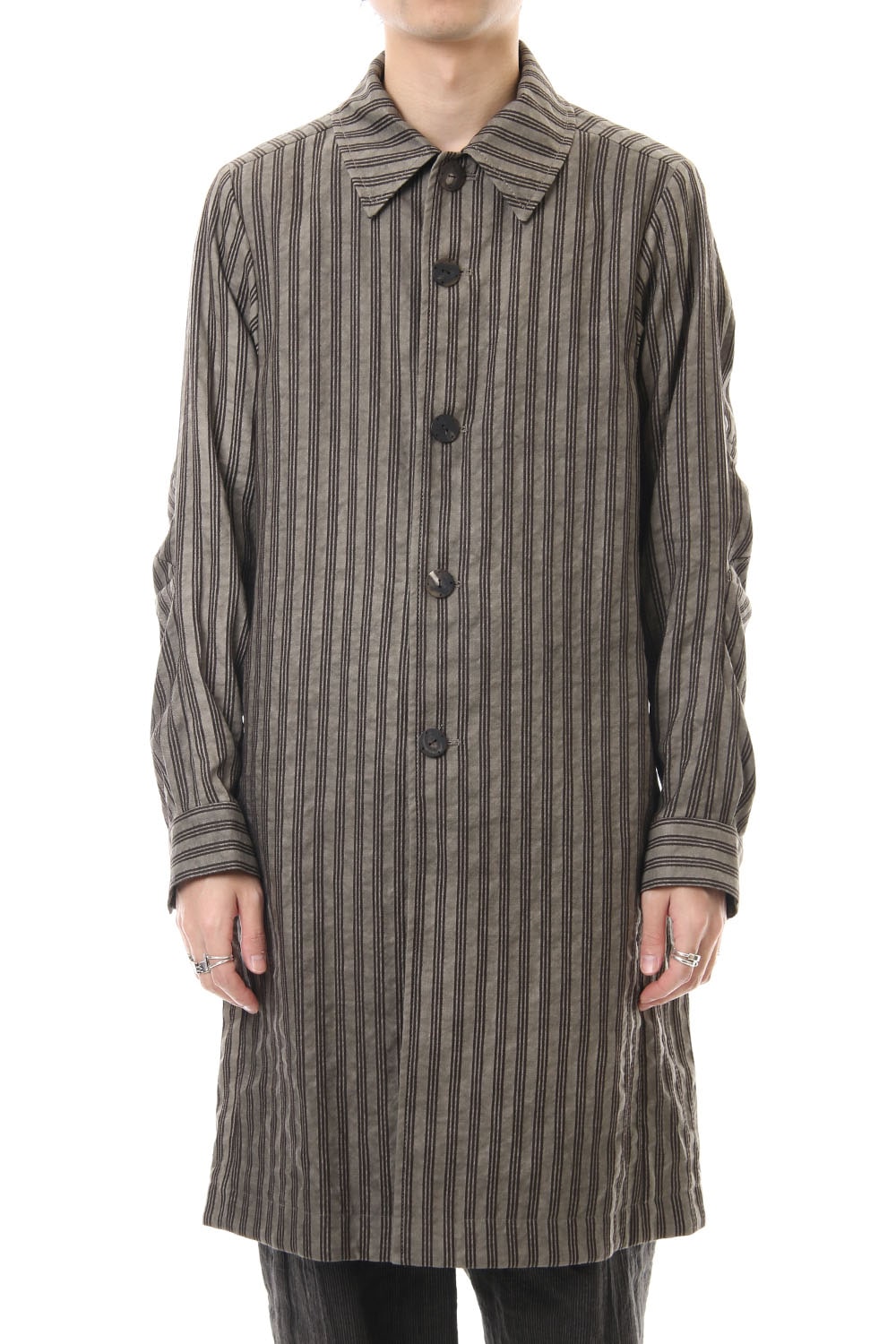 Coat Cotton ramie stripe