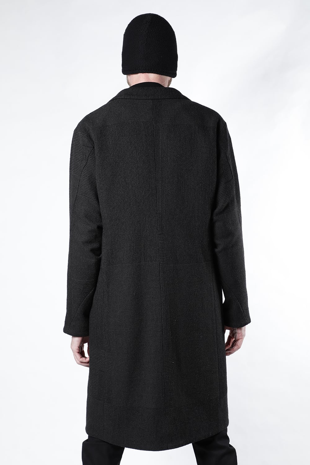 Long jacket wool silk crazy check