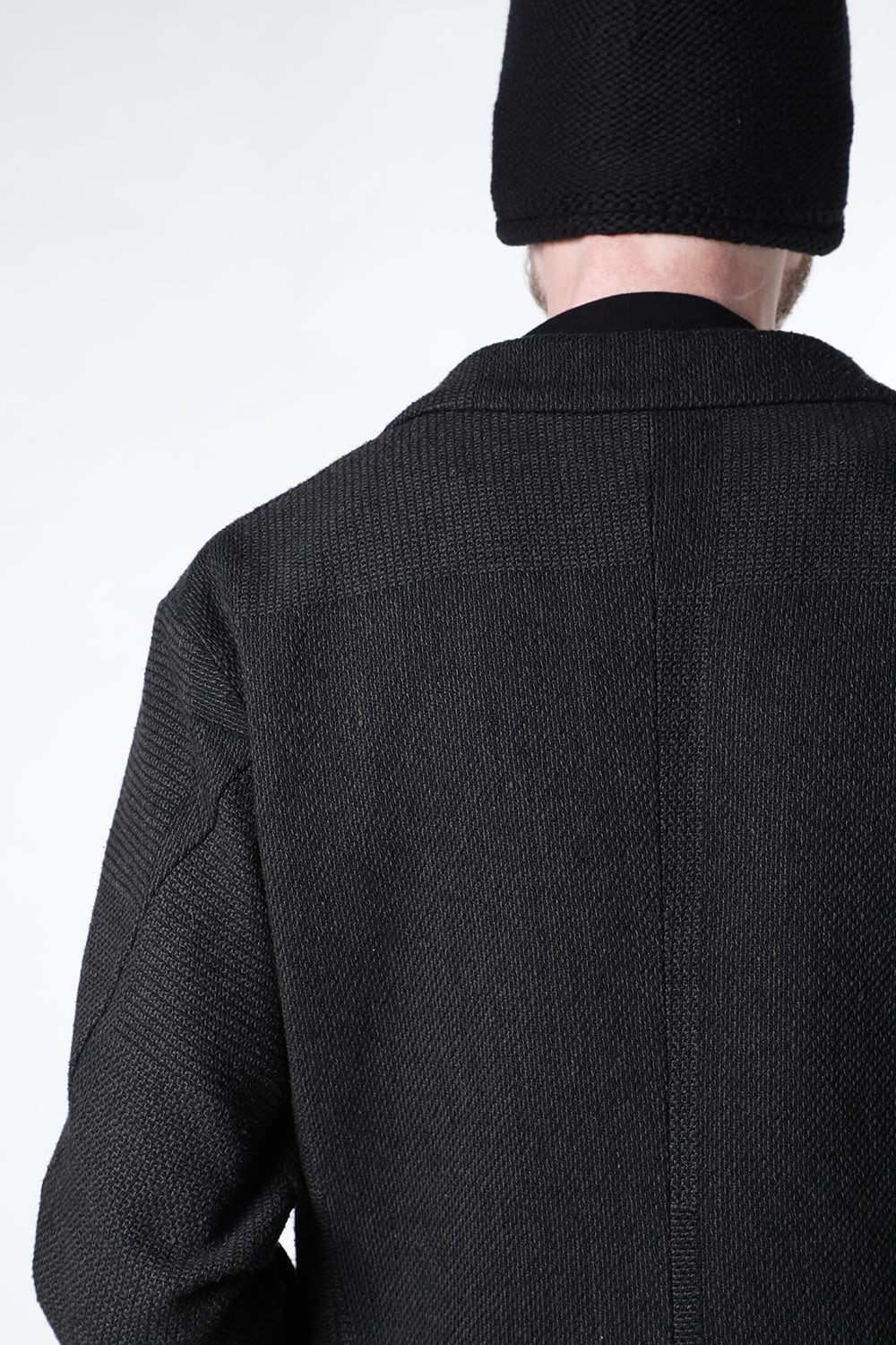 Long jacket wool silk crazy check