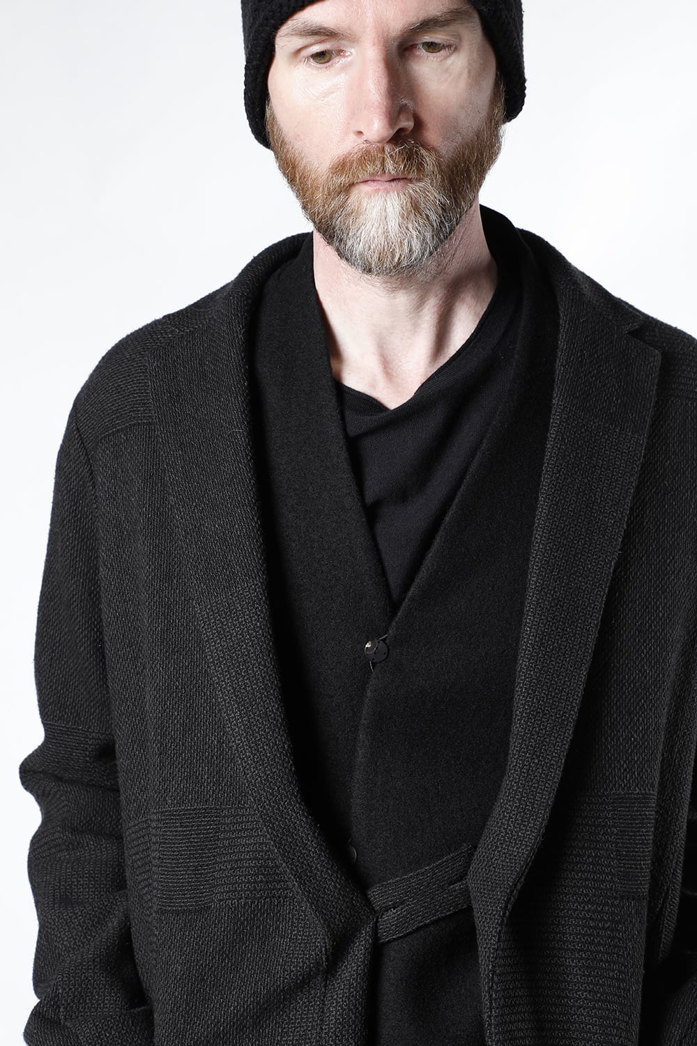 Long jacket wool silk crazy check