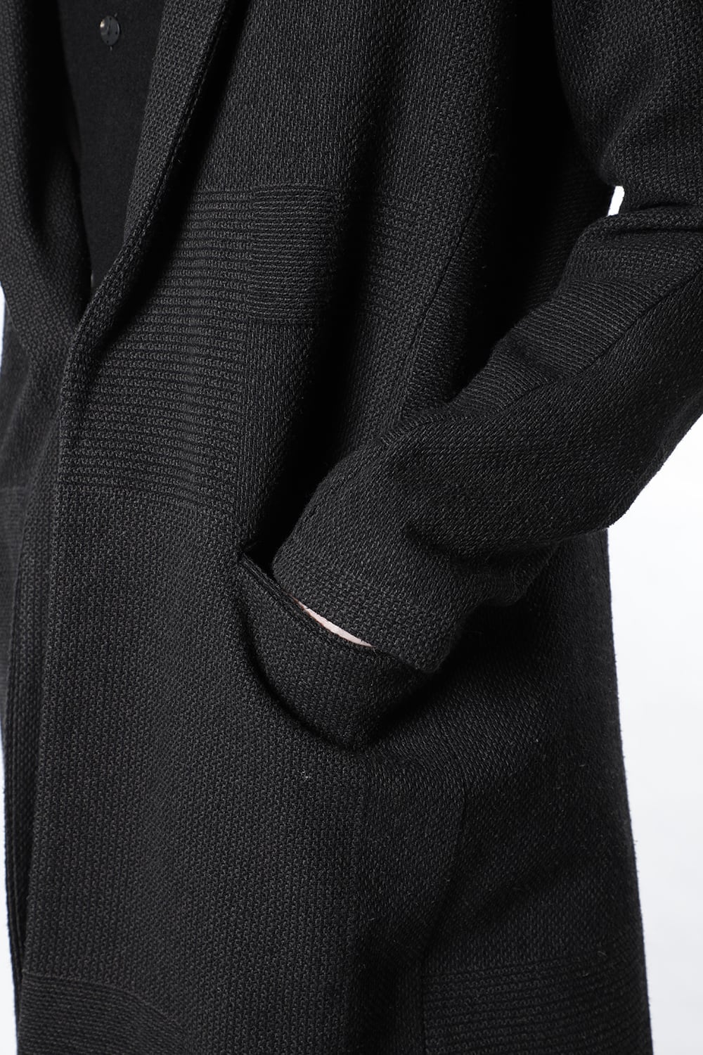 Long jacket wool silk crazy check