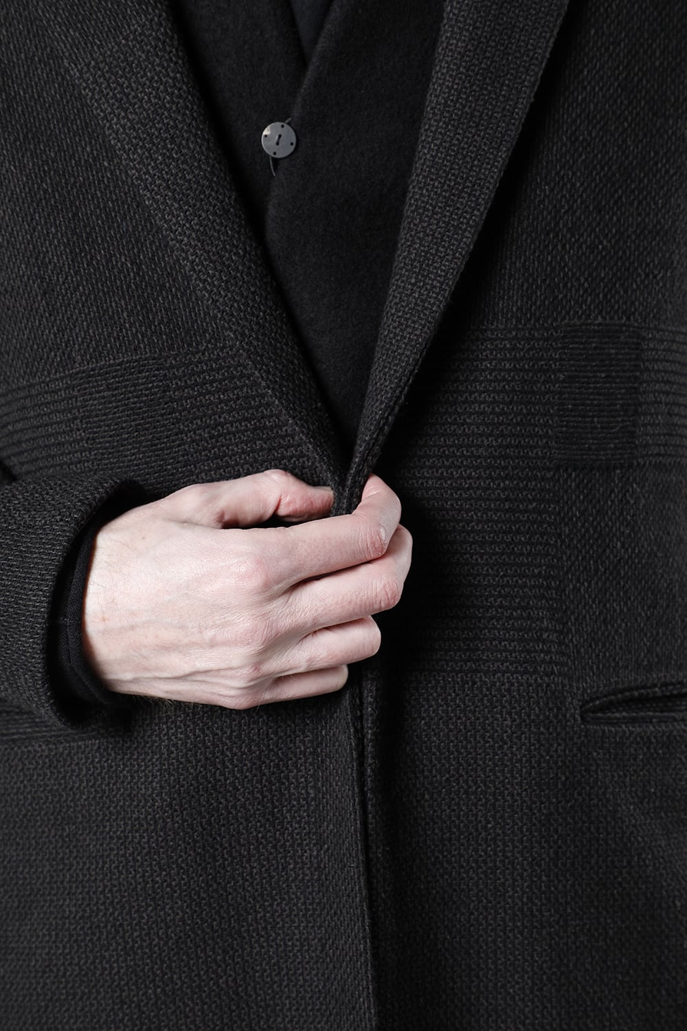 Long jacket wool silk crazy check