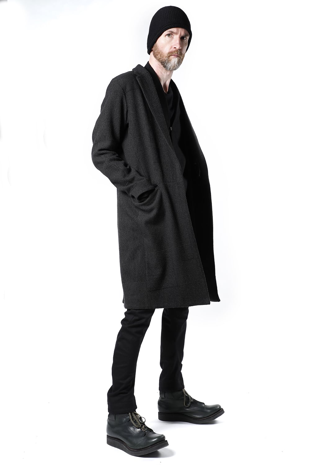 Long jacket wool silk crazy check