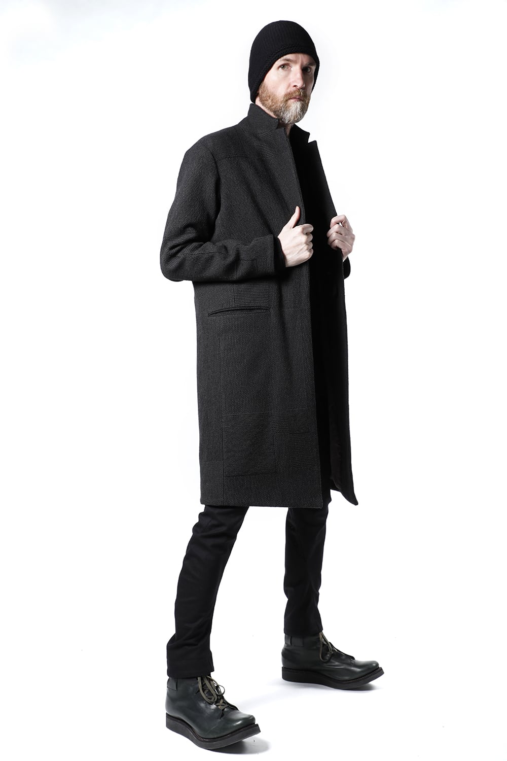 Long jacket wool silk crazy check