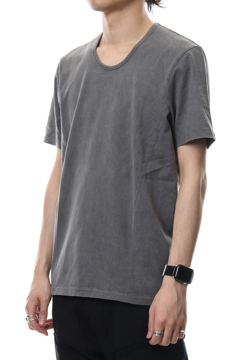 U NECK S/S - PIGMENT BLACK -CVM-0028