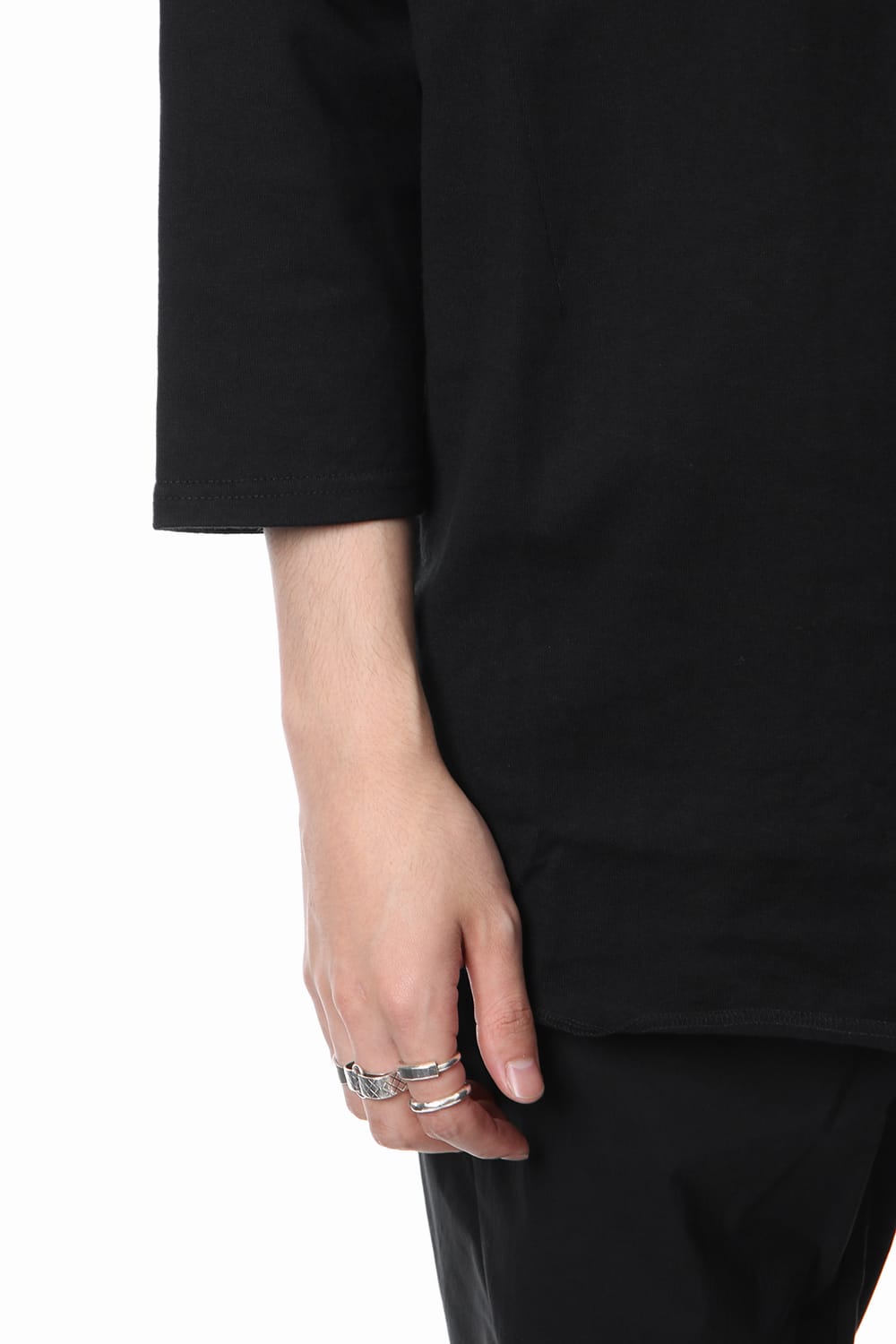 U NECK 3/4 SLEEVE Black