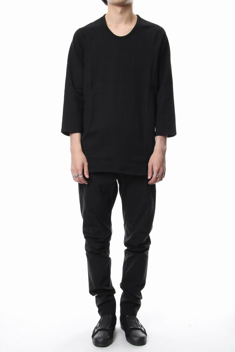 U NECK 3/4 SLEEVE Black