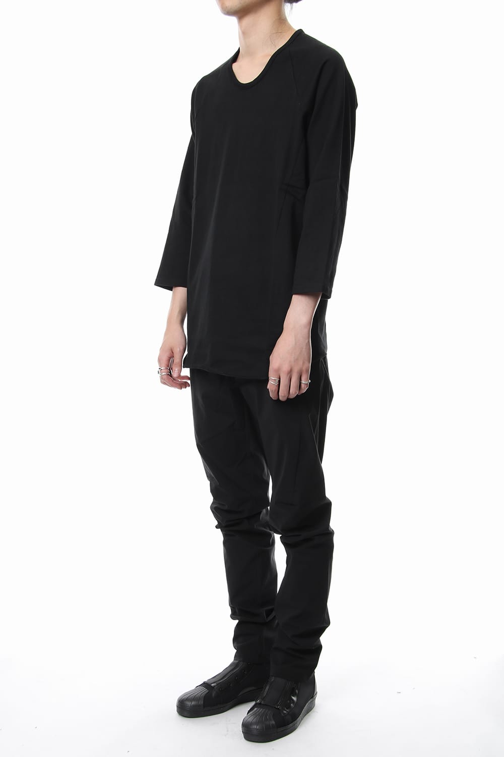 U NECK 3/4 SLEEVE Black