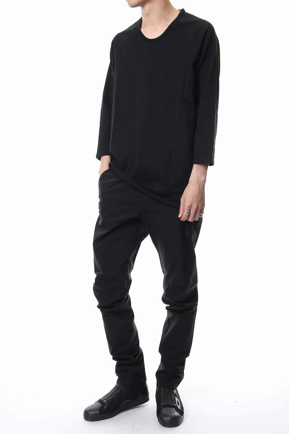 U NECK 3/4 SLEEVE Black